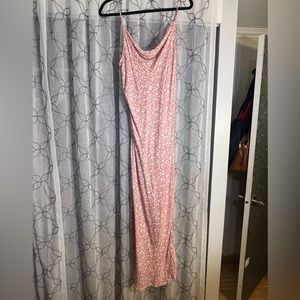 CottonOn pink cowl neck floral maxi dress